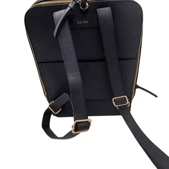 Calpak Kaya 15 Laptop Backpack in Navy Blue Leather  display picture 1